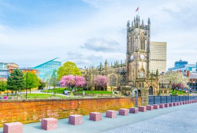 Manchester Cathedral built in Gothic style in city centre