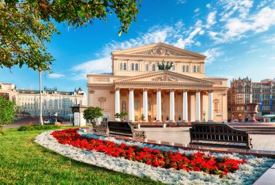 Bolshoi Theater in Moscow on a summer sunny day