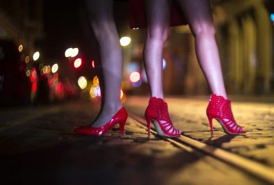 Prostitutes walking the streets in Brussels 