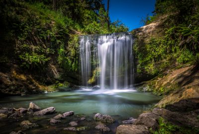 Beautiful waterfall Oakley Creeks Falls in Te Auaunga