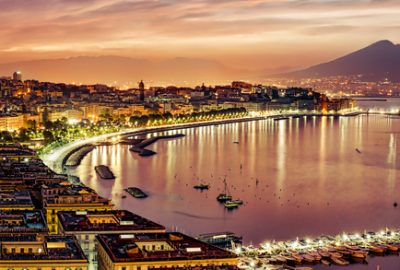 Sea coast of Naples and Mount Vesuvius